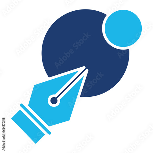 Shape Builder  Icon In Blue Monochrome Flat Design, Vector Illustration