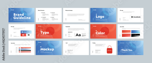 Brand identity design template. Creative brand guidelines layout. Logo and brand strategy guide. Brand manual presentation. Brand strategy design. Logo guideline book.	