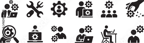 Business process management and workflow icons