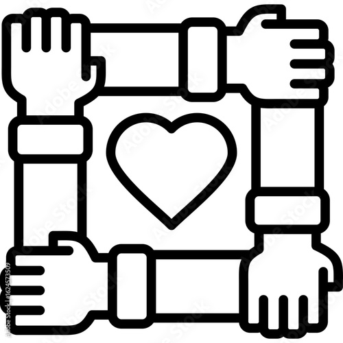 Volunteers line icon