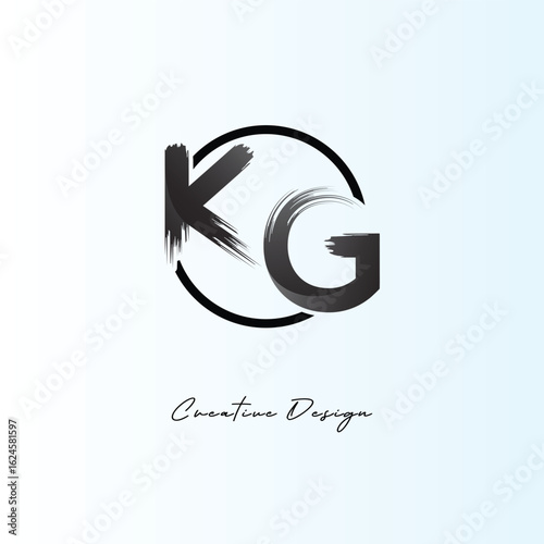KG Brush Stroke Logo – Modern Artistic Symbol with Ink Texture for Creative Branding & Visual Identity Design