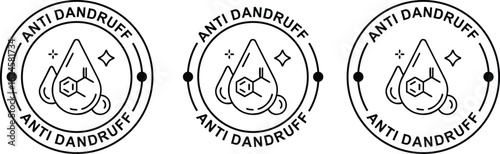 No Dandruff Label Icon – Clean Scalp Logo, Anti-Flake Stamp for Personal Care Packaging