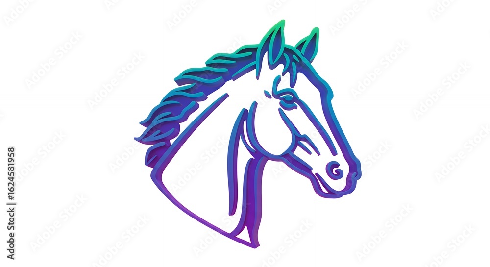 Fototapeta premium Colorful gradient horse head illustration