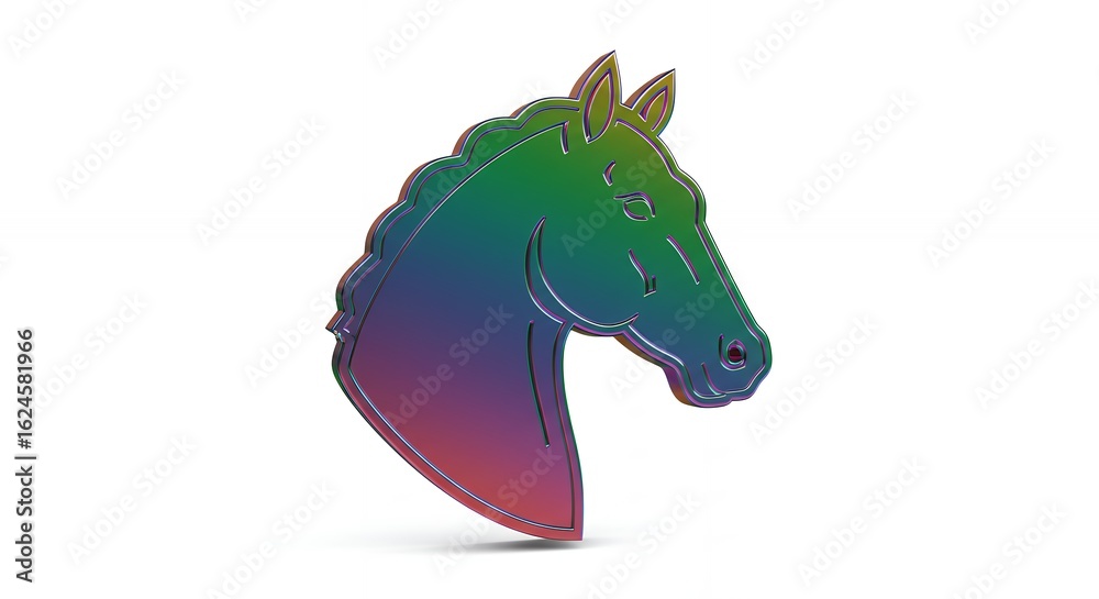 Fototapeta premium Colorful gradient horse head profile image