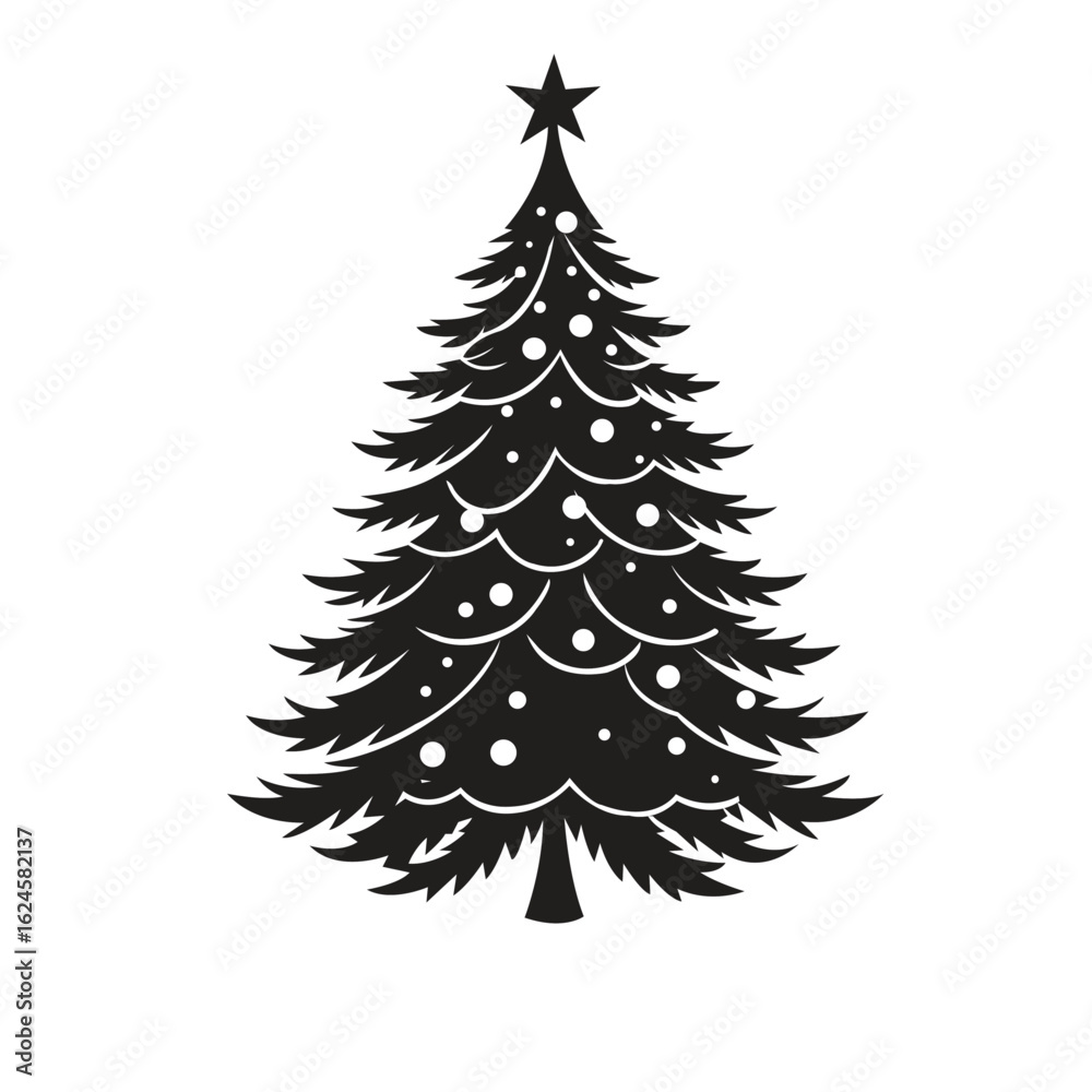 Obraz premium Christmas Tree Silhouette