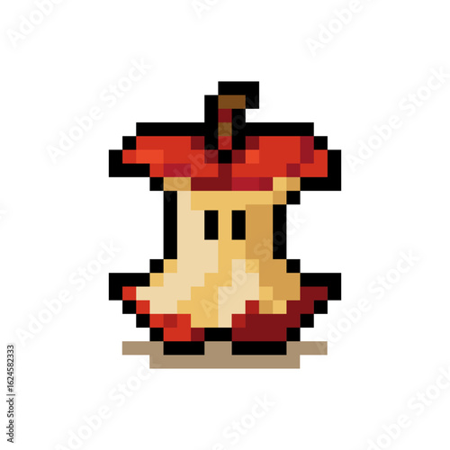 Apple Core Pixel Art Icon