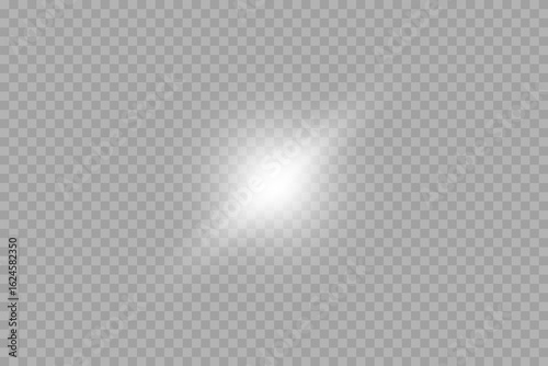 Vector transparent sunlight with lens flare effect. PNG sunlight flare light. Glow light effect. Star burst with sparkles.Sun