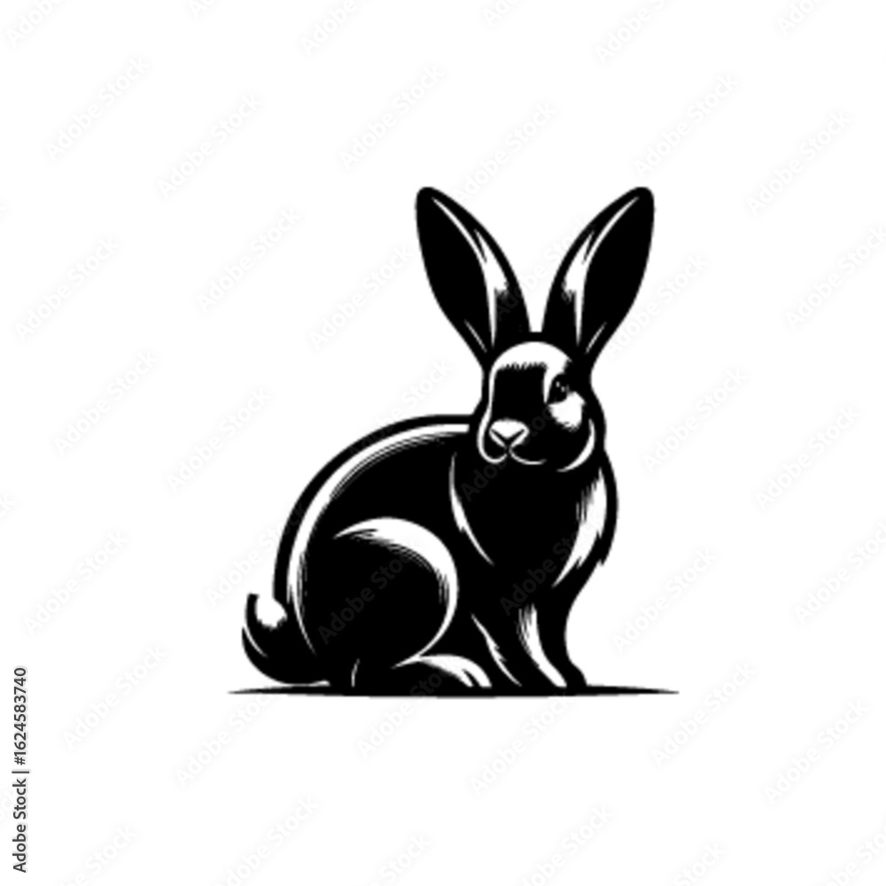 Fototapeta premium Happy Cartoon Rabbit Vector Illustration