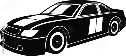 nascar stock car silhouette vector.