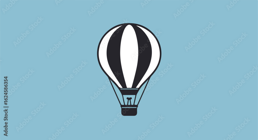 Fototapeta premium Hot air balloon floats in the clear sky, suitable for travel, tourism design