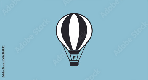 Hot air balloon floats in the clear sky, suitable for travel, tourism design