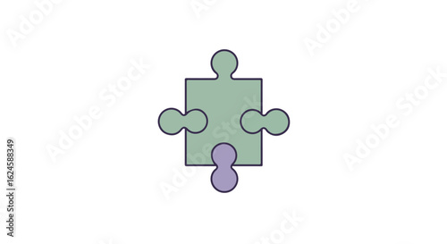 Fitting jigsaw piece on white. Metaphor for solving problems in business or design