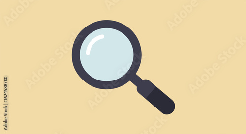Magnifier lying on a blank backdrop for business promotion & education