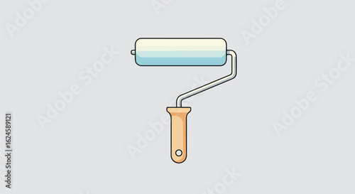 Isolated Paint Roller On a Plain Background for Painting Wall, Home Improvement