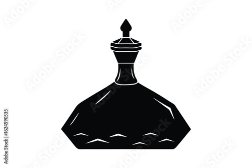 Halloween vector art of elegant glass bottle with a decorative stopper, isolated