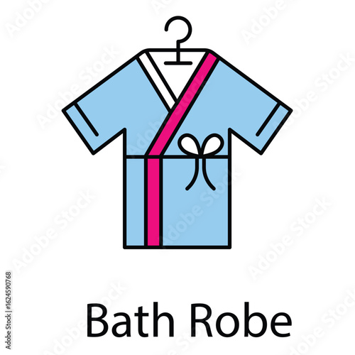 Flat Vector Icon Bath Robe For Spa