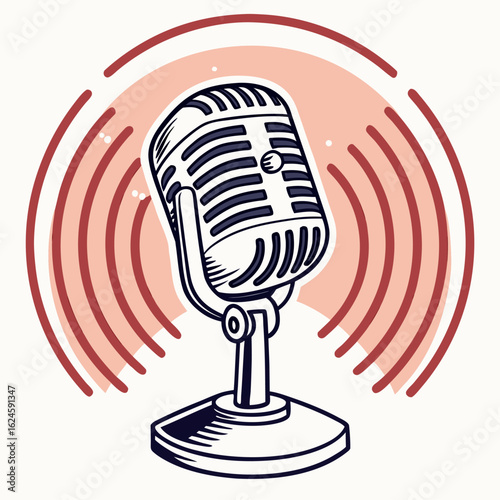 retro microphone icon