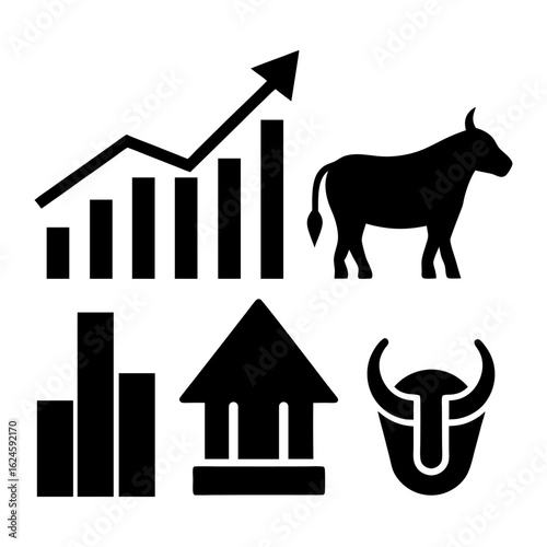 Minimalist Stock Market Icons – Vector Financial Symbols.