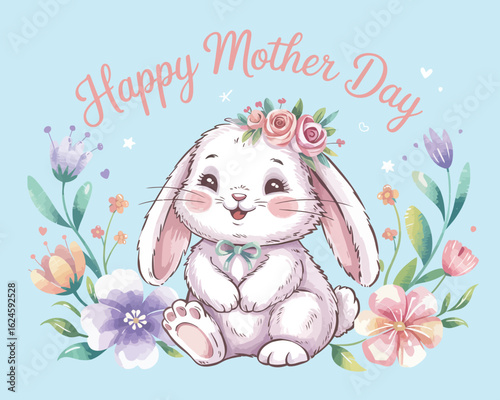 2d vector illustration for mother day with child and family love 
