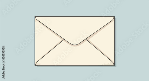 Closed letter on simple background for email or messaging illustration use