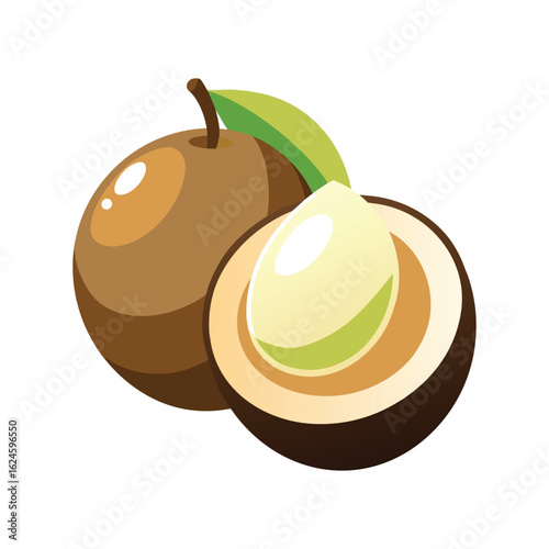 Ripe Longan Fruit with Leaf - Fresh and Delicious