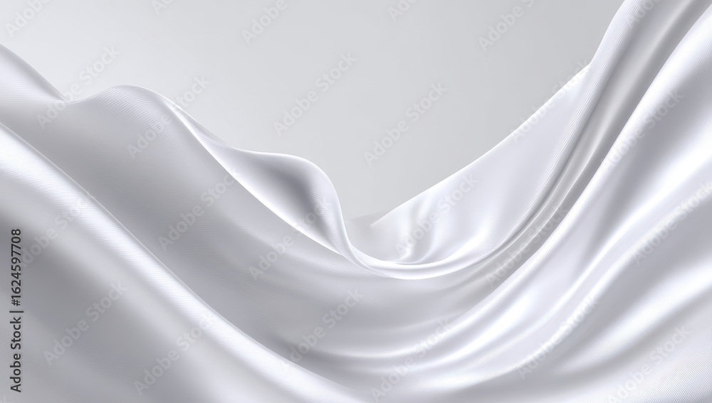 Fototapeta premium Flowing white silk drapes