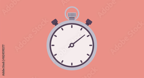Gray stop watch at 1115 on salmon background used for timing or setting deadlines