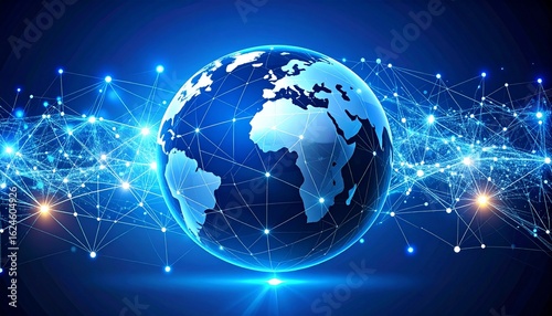 World globe and digital network