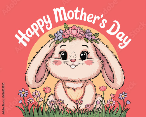 2d vector illustration for mother day with child and family love 
