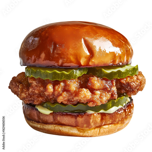 delicious burger isolated on transparent background