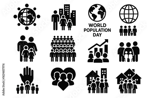 global population, population icon, demographic data, population chart, family icon, population control, population health, 