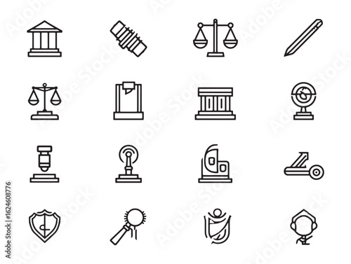 Constitution law simple line drawing