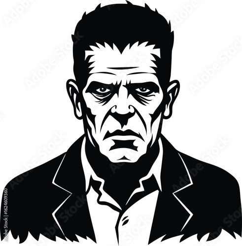 frankenstein s monster on white background.eps