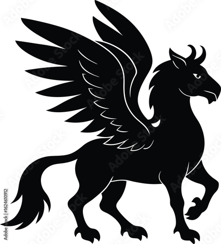 hippogriff on white background.eps