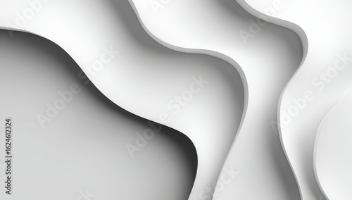 Abstract white curves in 3D