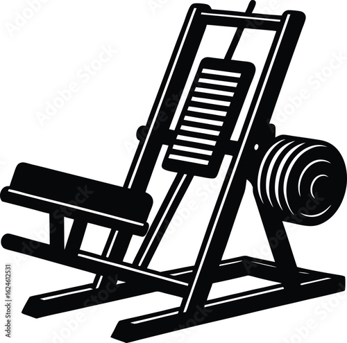 leg press machine on white background.eps
