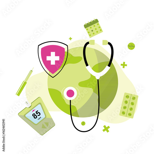 Diabetes Healthcare Medical concept illustratioon