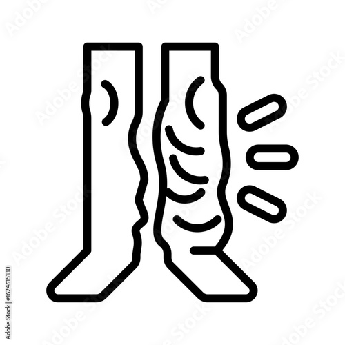 swollen feet icon