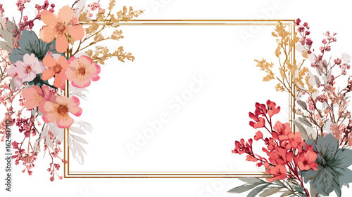 Elegant Floral Wedding Invitation Templates with Hand Drawn Design