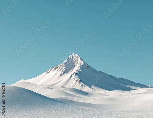 Snowy mountain peak against a clear sky