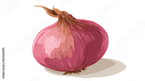 Flat Simple Design of Whole Onion Vector Illustration