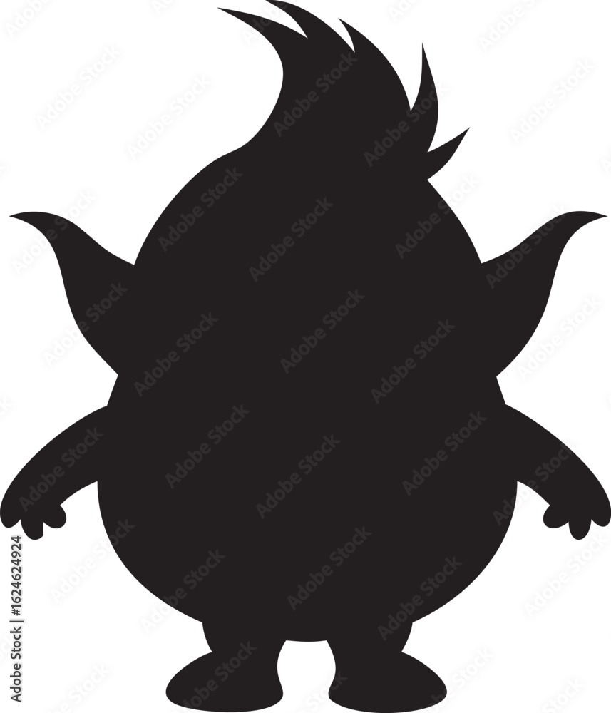 Naklejka premium Angry Devil Silhouette Drawing