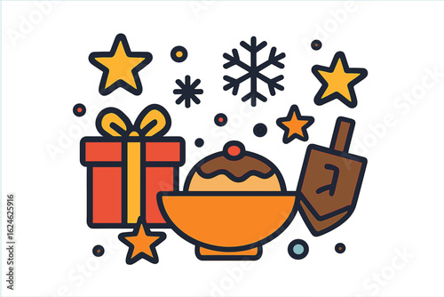 Bannière - Meilleurs vœux pour la fin d'année - Éléments graphiques festifs pour Noël - Illustrations et titres décoratifs pour les vacances hivernales - Joyeux fêtes et bons souhaits