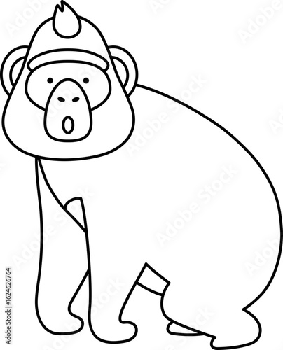Wallpaper Mural Vector illustration of a Gorilla, Line Drawing, icon Torontodigital.ca