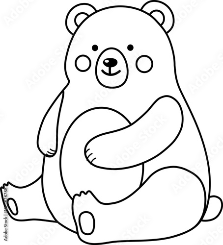 Wallpaper Mural Vector illustration of a Bear, Line Drawing, icon Torontodigital.ca