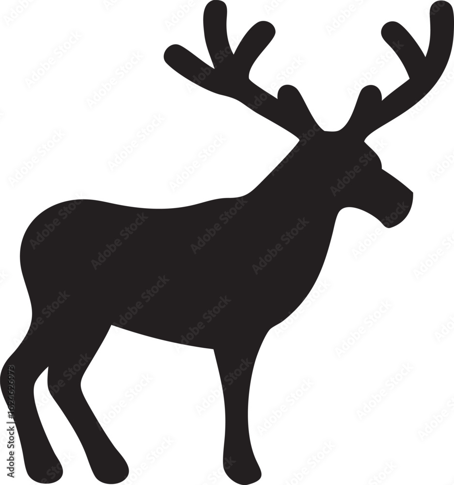Fototapeta premium Standing Deer Silhouette Vector