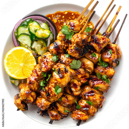 Delicious Grilled Chicken Skewers Tasty BBQ Food isolated on transparent background