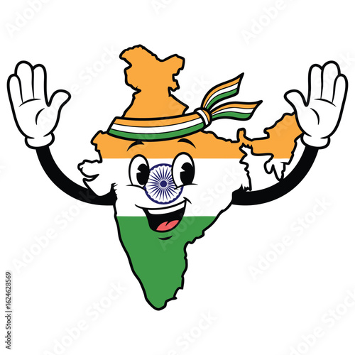 Playful animated character representing India celebrating diversity