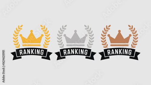 Reach the top of the rankings with these gold, silver, and bronze awards, perfect for highlighting achievements and recognizing success