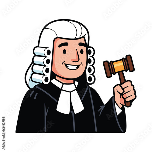 Judge holding gavel in a courtroom representing authority and justice